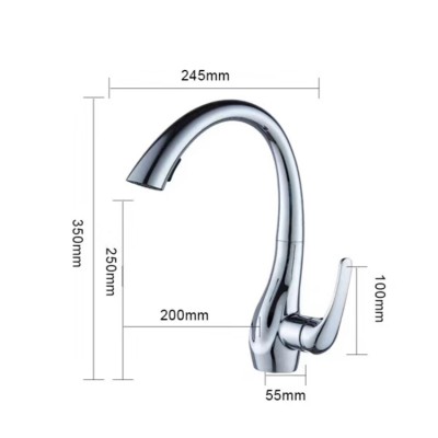 Factory Wholesale Polished Kitchen Sink Faucet Pull Kitchen Faucet With Single Handle