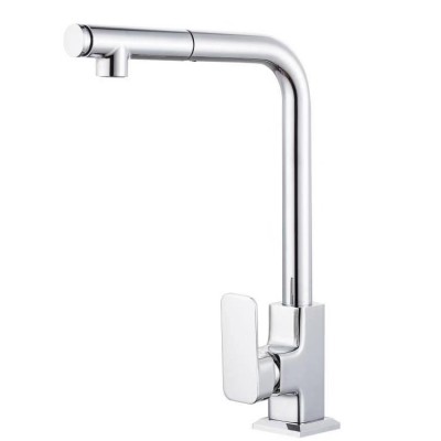 Factory High Quality  Bath Faucet 360 Degree Rate  Pull Out Kitchen Tap Brass Chrome Single Handle Kitchen Faucet