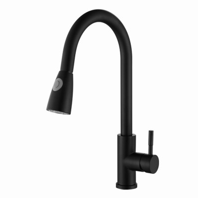 New Design Black Bath Faucet 360 Degree Rate Brass Polished Kitchen Tap Pull Kitchen Sink Faucet