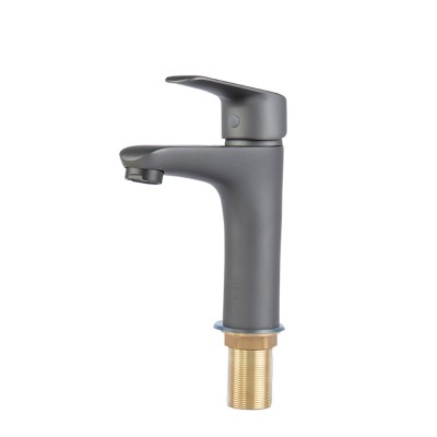 Factory Wholesale Gun Gray Basin Faucet Single Handle Basin Tap  Brass Basin Mixer With Bathroom