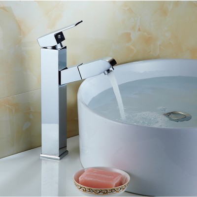 Wholesale Factory Pull Out Copper Basin Mixer Faucet With Bathroom