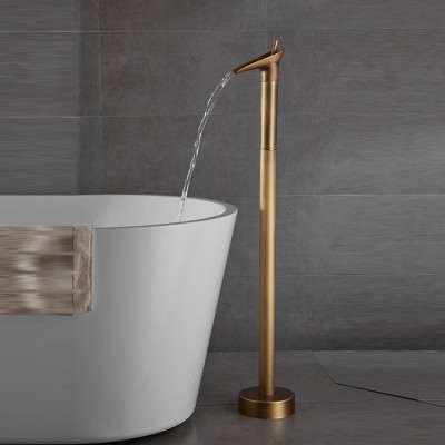 Brass Bronze Freestanding Tub Shower Set Floor Stand Bathtub Shower Set